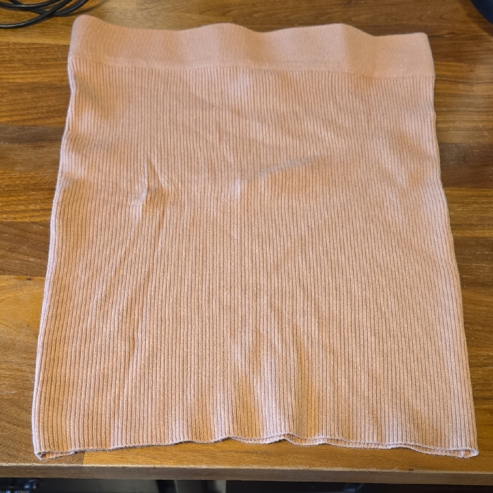 Forever 21 Tan Ribbed Pencil Skirt